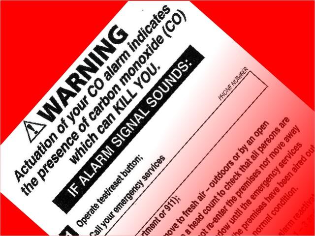Carbon Monoxide Warning Label