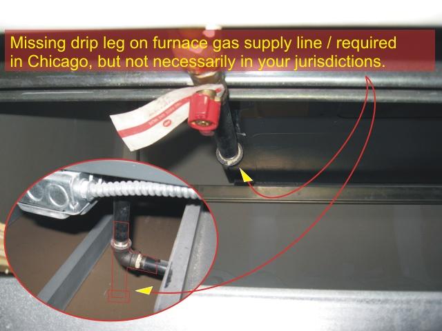 Chicago furnace gas supply line installation requires drip leg