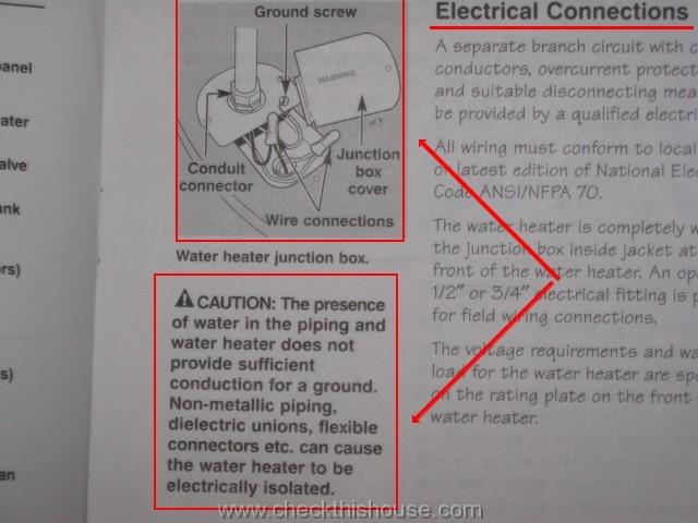 Electric water heater installation grounding requirement - water heater installation manual picture