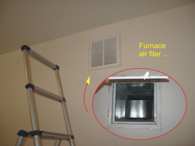 Forced air furnace filter compartment