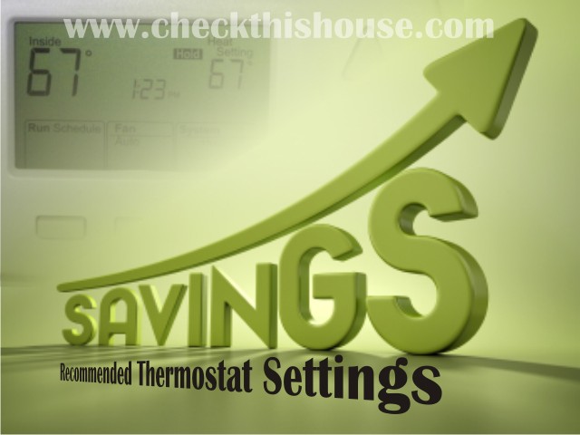 Recommended thermostat settings savings