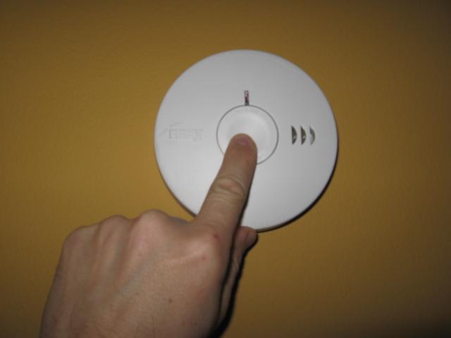 Test the smoke alarm once a week by pressing the Test-Reset button