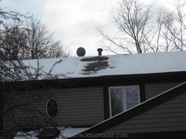 Attic ventilation and insulation - melting snow above poorly insualted attic section