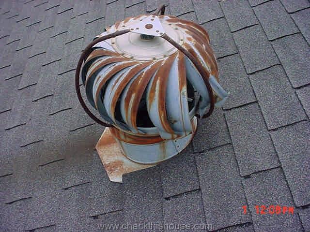 Attic ventilation - damaged roof turbine vent