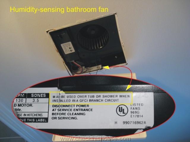 Bathroom vent - GFCI protection requirement for over the shower and tub installations