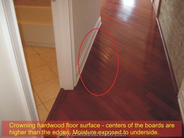 Chicago condo floor inspection - crowning hardwood floor surface 2