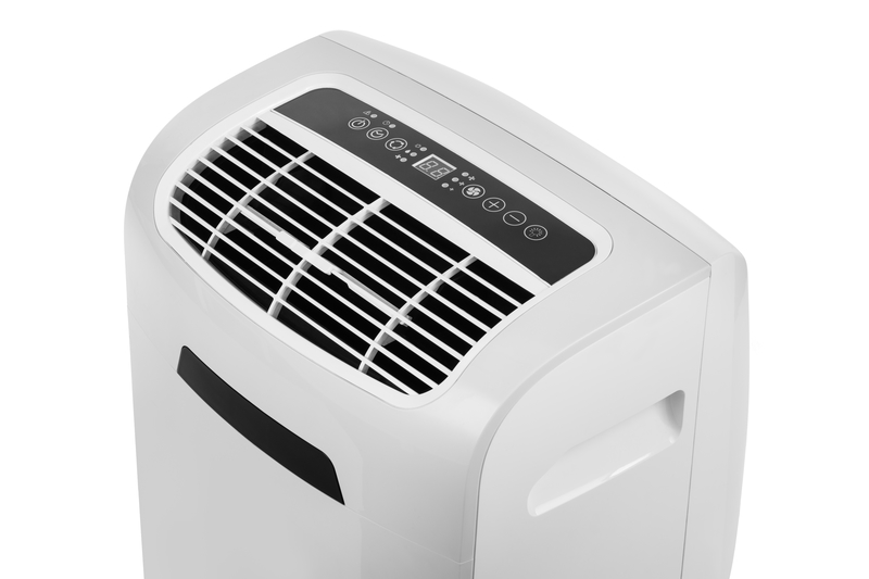 closeup product shot of a portable air conditioner with white background