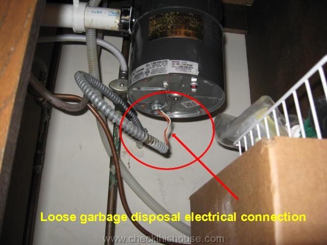Loose garbage disposal electrical connection